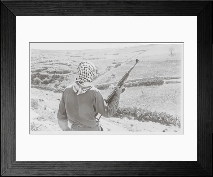 Framed Print : Commando Guarding Camp Framed Print : Commando Guarding Camp