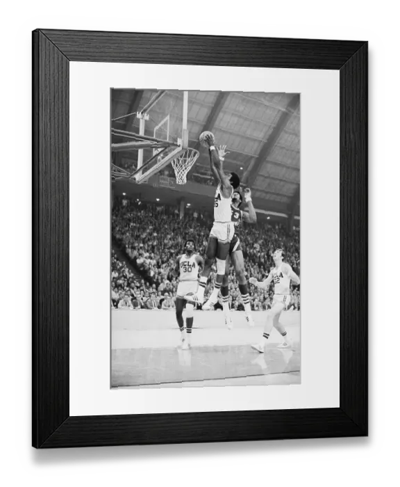 Framed Print : NCAA Finals 1970 - Sidney Wick Outjumps Artis Gilmore Framed Print : NCAA Finals 1970 - Sidney Wick Outjumps Artis Gilmore
