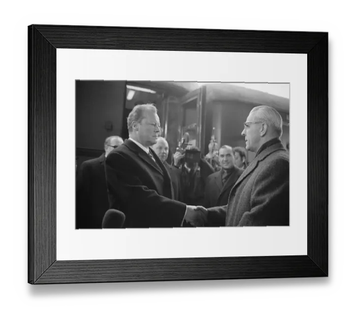Framed Print : Willy Brandt and Willi Stoph Shaking Hands