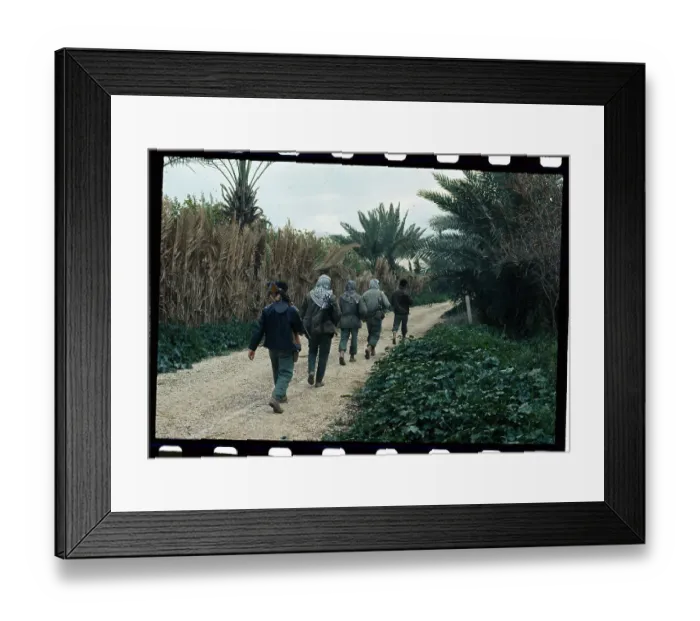 Framed Print : Soldiers Walking on Dirt Road in Jordan Framed Print : Soldiers Walking on Dirt Road in Jordan