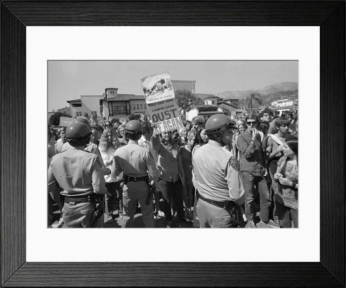 Framed Print : Youths Protesting During Fundraising Luncheon Framed Print : Youths Protesting During Fundraising Luncheon