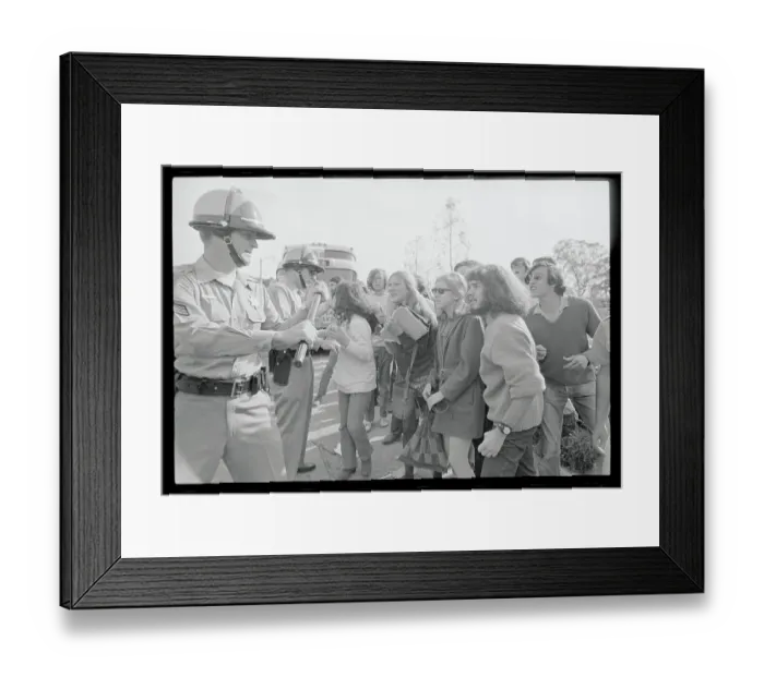 Framed Print : Police Holding Back Young Protesters Framed Print : Police Holding Back Young Protesters