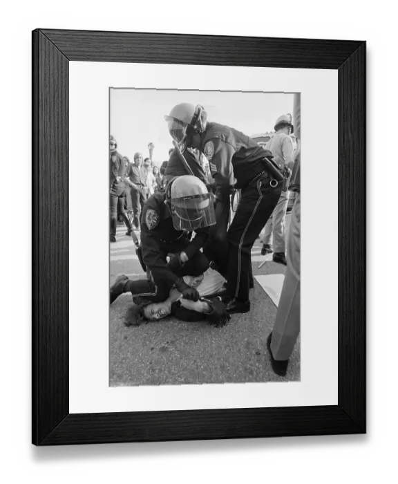 Framed Print : Police Restraining a Student Framed Print : Police Restraining a Student