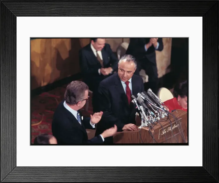 Framed Print : Robert Strauss with Lawrence O'Brien Framed Print : Robert Strauss with Lawrence O'Brien