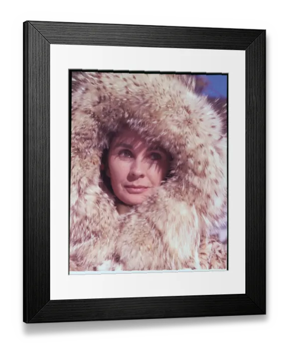 Framed Print : Jean Simmons in Fur Hooded Coat Framed Print : Jean Simmons in Fur Hooded Coat