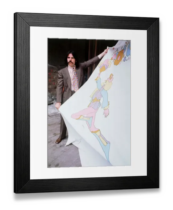 Framed Print : Artist Peter Max with His Creation