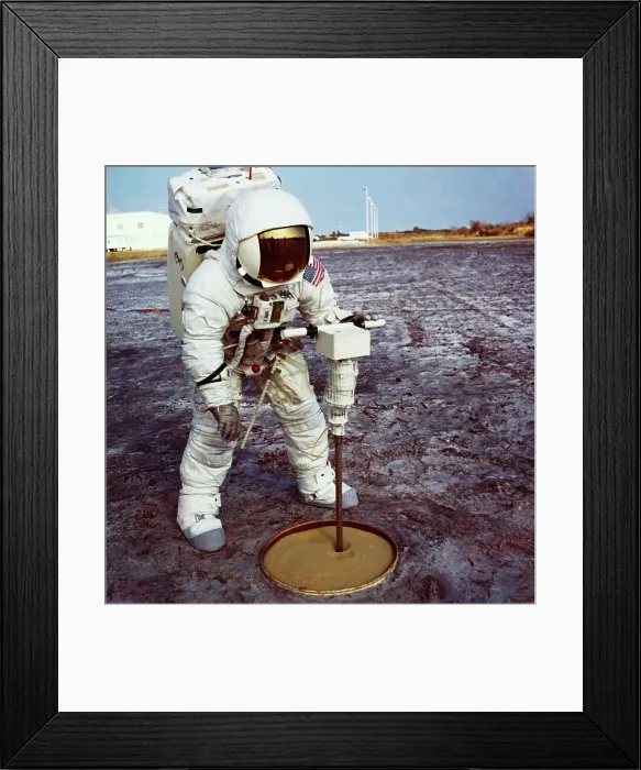 Framed Print : Fred Haise Demonstrating Drilling Framed Print : Fred Haise Demonstrating Drilling