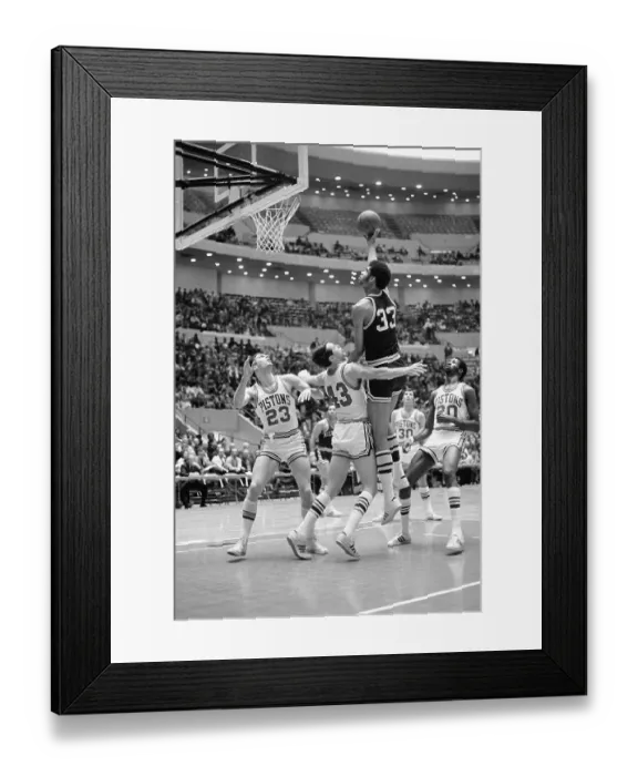 Framed Print : Lew Alcindor Scores for Milwaukee Bucks Framed Print : Lew Alcindor Scores for Milwaukee Bucks