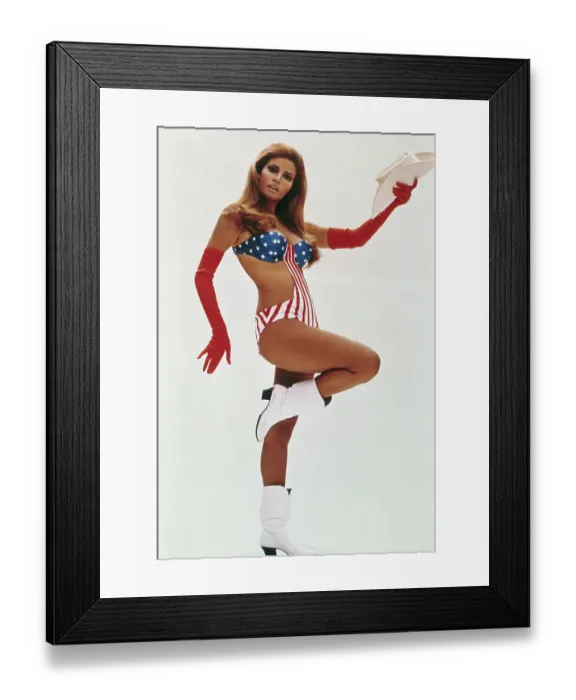 Framed Print : Raquel Welch Posing in Bathing Suit