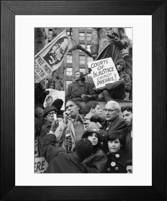 Framed Print : Demonstrators Surround William Kunstler Framed Print : Demonstrators Surround William Kunstler