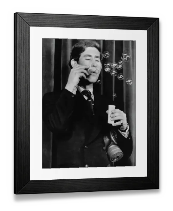 Framed Print : Prince Charles Blowing Bubbles Framed Print : Prince Charles Blowing Bubbles