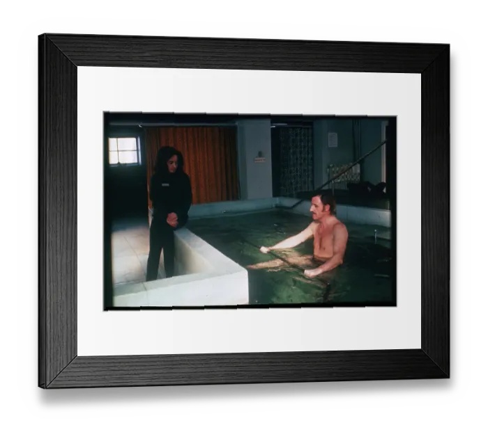 Framed Print : Graham Hill Exercises in Swimming Pool Framed Print : Graham Hill Exercises in Swimming Pool