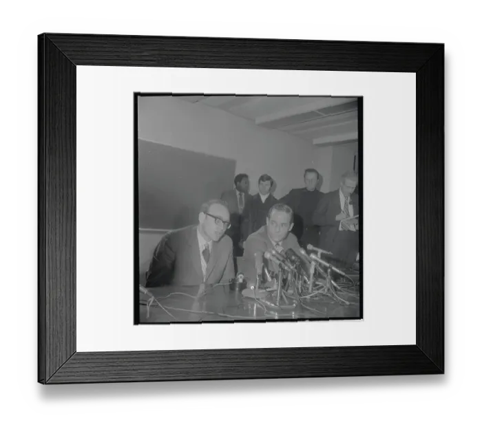 Framed Print : Dick Schultz and Thomas Foran Speaking to Newmen Framed Print : Dick Schultz and Thomas Foran Speaking to Newmen