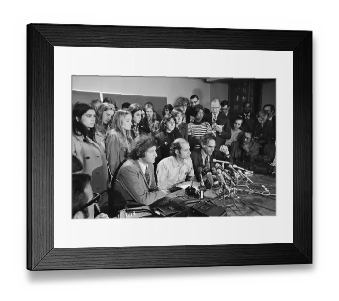Framed Print : Leonard Weinglass and William Kuntsler at Press Conference Framed Print : Leonard Weinglass and William Kuntsler at Press Conference