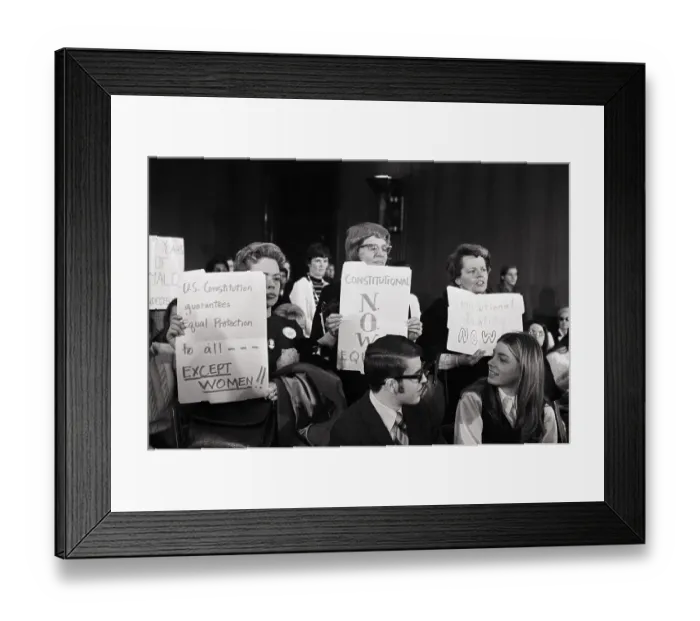 Framed Print : NOW Protesters with Signs in Senate Hearing Framed Print : NOW Protesters with Signs in Senate Hearing