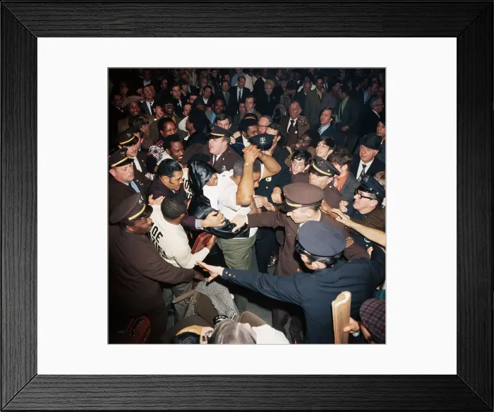 Framed Print : Joe Frazier Walking Through the Crowd