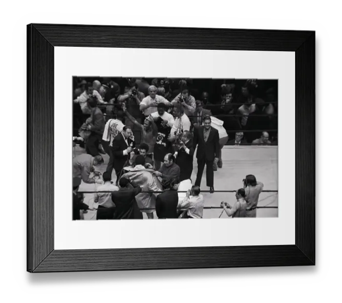 Framed Print : Group Surrounding Joe Frazier In Ring Framed Print : Group Surrounding Joe Frazier In Ring