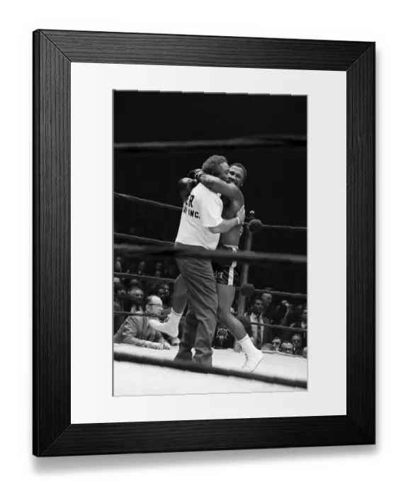 Framed Print : Joe Frazier Hugging Manager In Ring Framed Print : Joe Frazier Hugging Manager In Ring