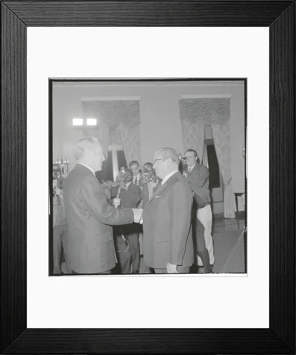Framed Print : Josip Broz Tito Shaking Hands with William Rogers Framed Print : Josip Broz Tito Shaking Hands with William Rogers