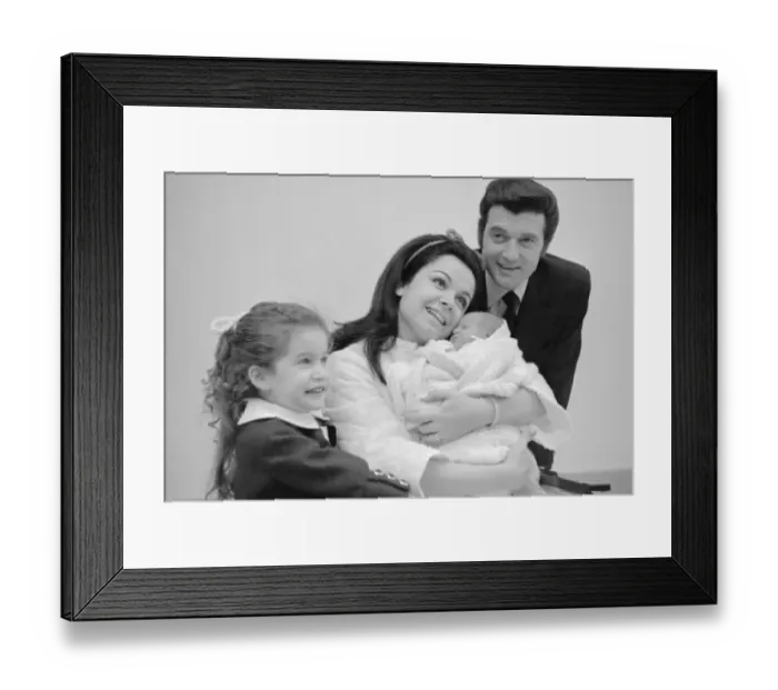 Framed Print : Annette Funicello and Family with Her Newborn Son Framed Print : Annette Funicello and Family with Her Newborn Son