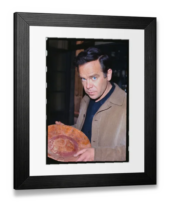 Framed Print : Jose Gussinyer Holds Aztec Artifact Framed Print : Jose Gussinyer Holds Aztec Artifact