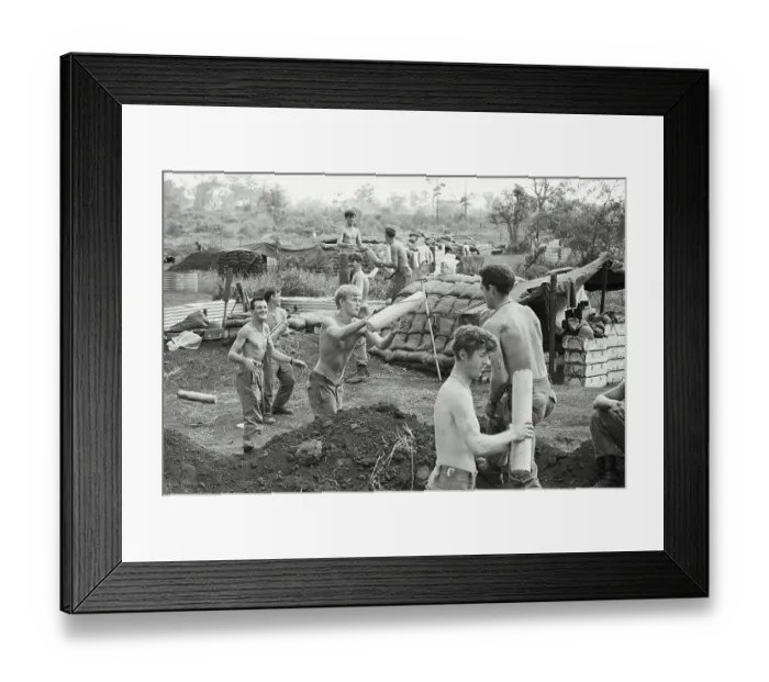 Framed Print : Mortar Assembly Line in Vietnam Framed Print : Mortar Assembly Line in Vietnam