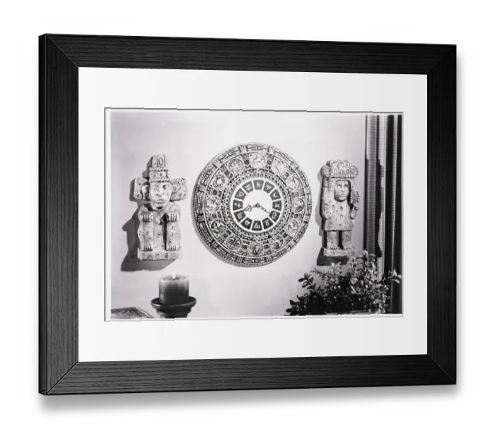 Framed Print : Wall Clock;Zodiac Symbols=Numbers;Plaque Framed Print : Wall Clock;Zodiac Symbols=Numbers;Plaque