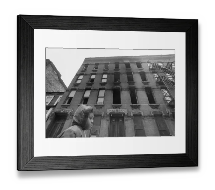 Framed Print : Burned Apartment Building in Harlem Framed Print : Burned Apartment Building in Harlem