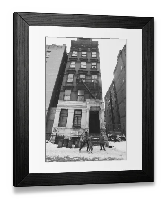 Framed Print : Boys Playing Outside Harlem Apartment House Framed Print : Boys Playing Outside Harlem Apartment House
