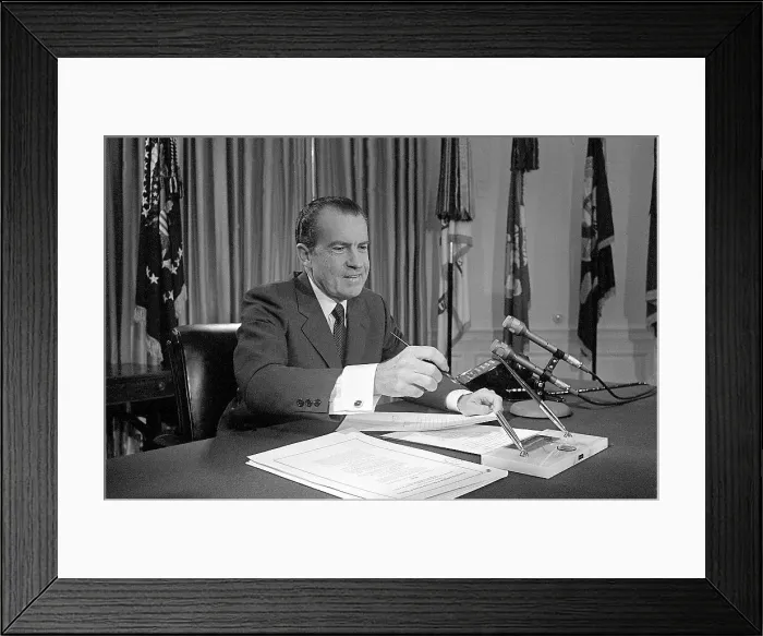 Framed Print : President Richard Nixon Vetoing Health and Education Bill Framed Print : President Richard Nixon Vetoing Health and Education Bill