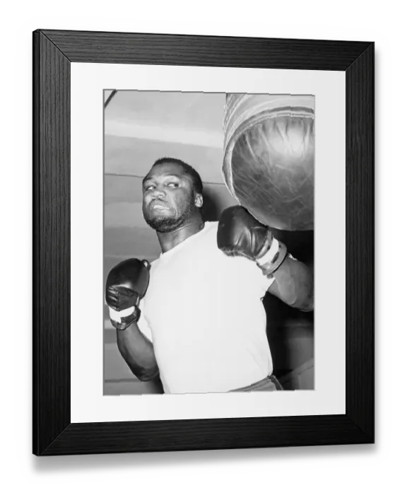 Framed Print : Joe Frazier Working Out At Punching Bag Framed Print : Joe Frazier Working Out At Punching Bag