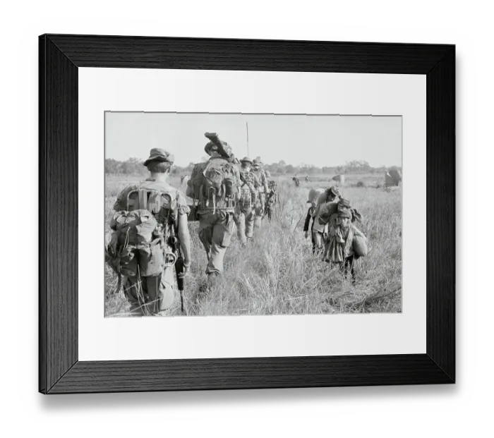 Framed Print : Soldiers Searching for Enemy Forces Framed Print : Soldiers Searching for Enemy Forces