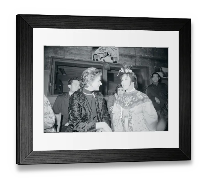 Framed Print : Ingrid Bergman and Li Li-hua Conversing Framed Print : Ingrid Bergman and Li Li-hua Conversing