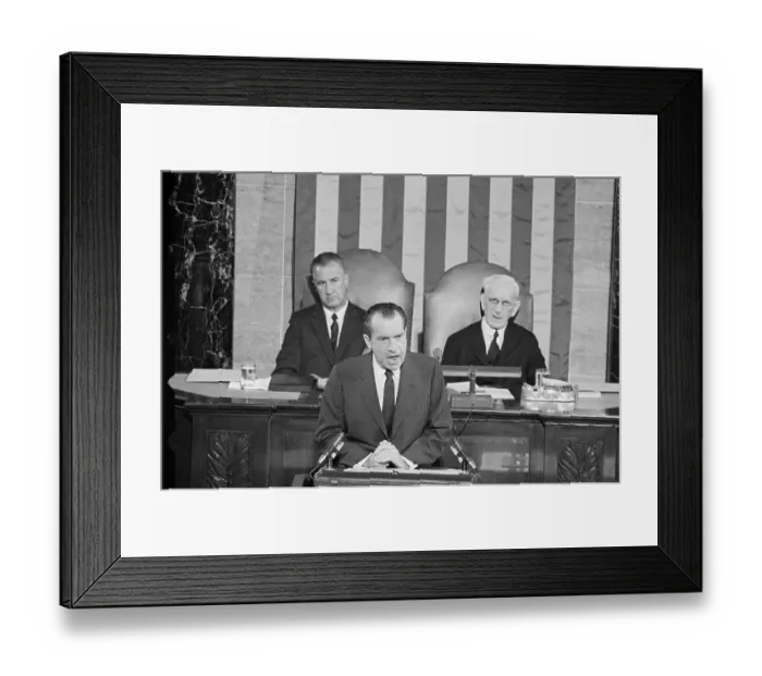 Framed Print : Pres. Nixon In First State Union Address