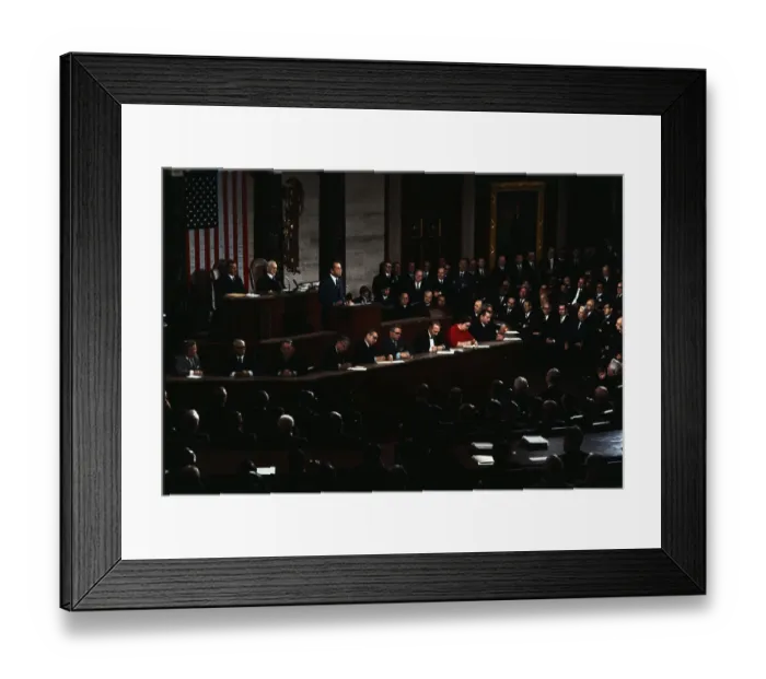 Framed Print : Richard Nixon Delivering the State of the Union Framed Print : Richard Nixon Delivering the State of the Union