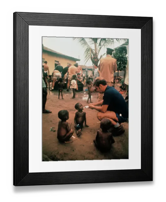 Framed Print : Starving Children Receiving Care Framed Print : Starving Children Receiving Care