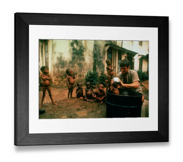 Framed Print : Biafran Babies Getting Bathed Framed Print : Biafran Babies Getting Bathed