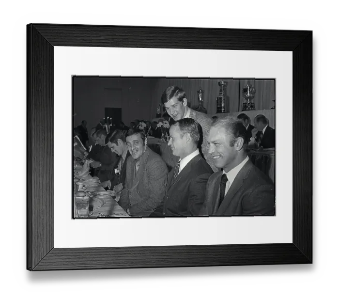 Framed Print : Hockey Players Sharing a Joke at Banquet Framed Print : Hockey Players Sharing a Joke at Banquet