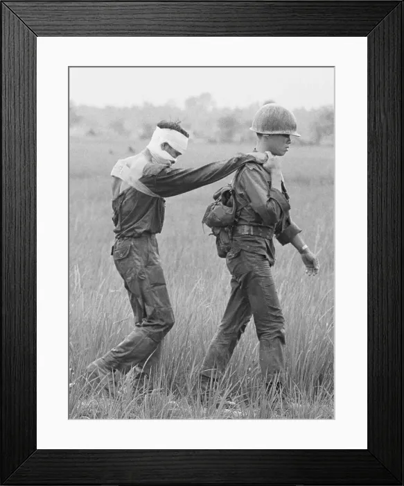 Framed Print : A Wounded Soldier Being Lead Framed Print : A Wounded Soldier Being Lead