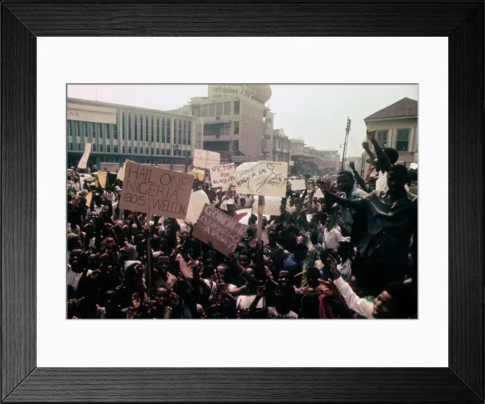 Framed Print : Nigerians Celebrating Ceasefire Announcement Framed Print : Nigerians Celebrating Ceasefire Announcement