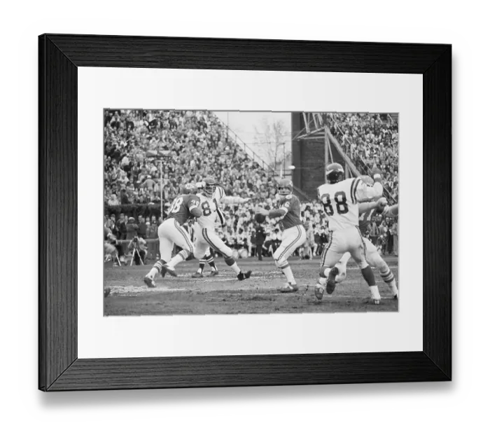 Framed Print : Len Dawson with Ball During Super Bowl Game