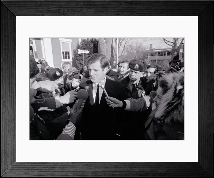 Framed Print : Senator Edward Kennedy Talks to Newsmen Framed Print : Senator Edward Kennedy Talks to Newsmen