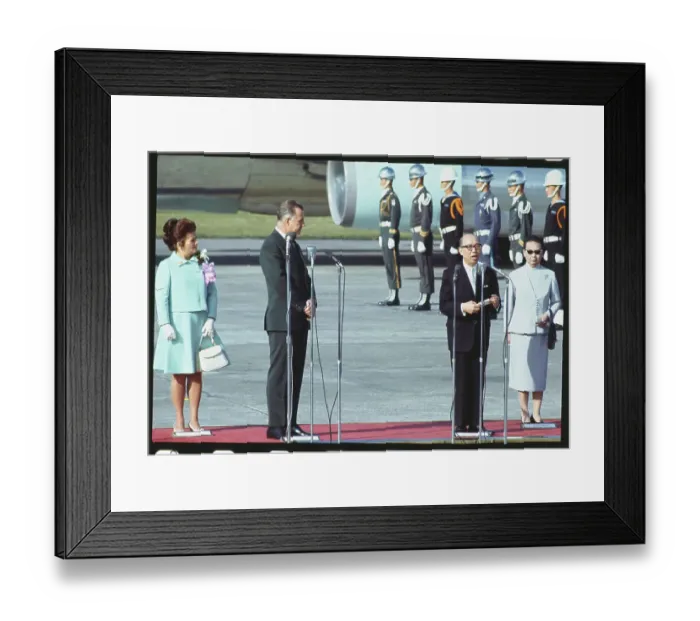 Framed Print : C.K. Yen Speaking into Microphones