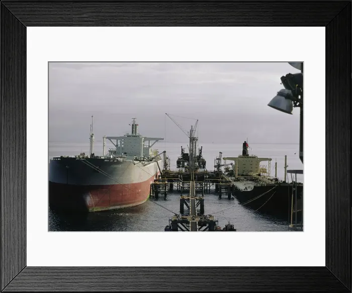 Framed Print : Tanker Loading At Sea Island Framed Print : Tanker Loading At Sea Island