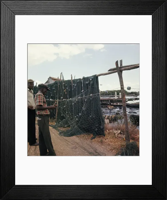 Framed Print : Fishermen With Nets, Trinidad Framed Print : Fishermen With Nets, Trinidad