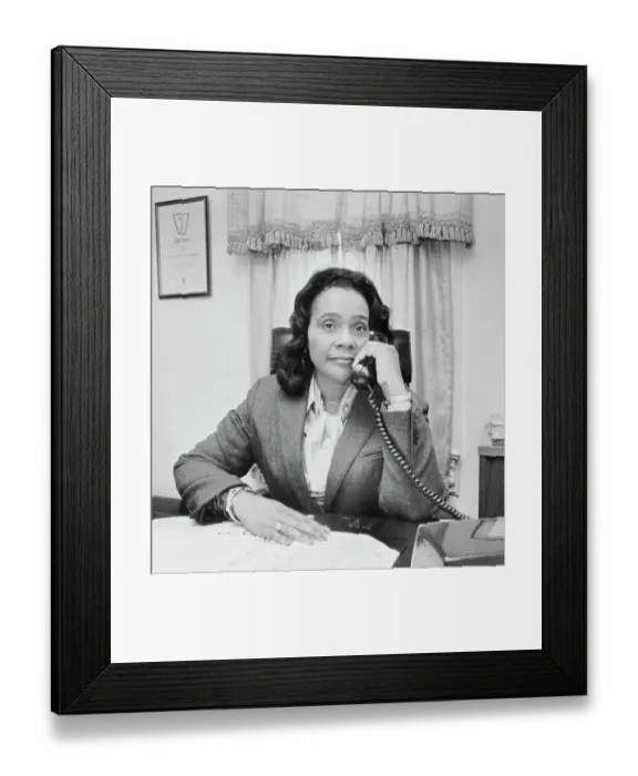 Framed Print : Coretta Scott King On Telephone Framed Print : Coretta Scott King On Telephone