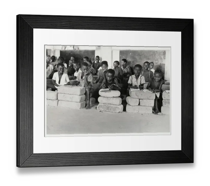 Framed Print : Children Attending School Without Desks Framed Print : Children Attending School Without Desks