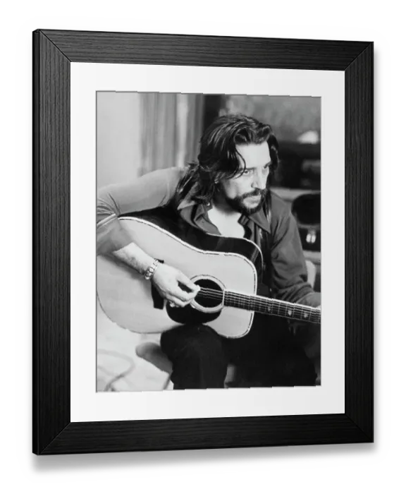 Framed Print : Country Singer Waylon Jennings Playing Acoustic Guitar Framed Print : Country Singer Waylon Jennings Playing Acoustic Guitar