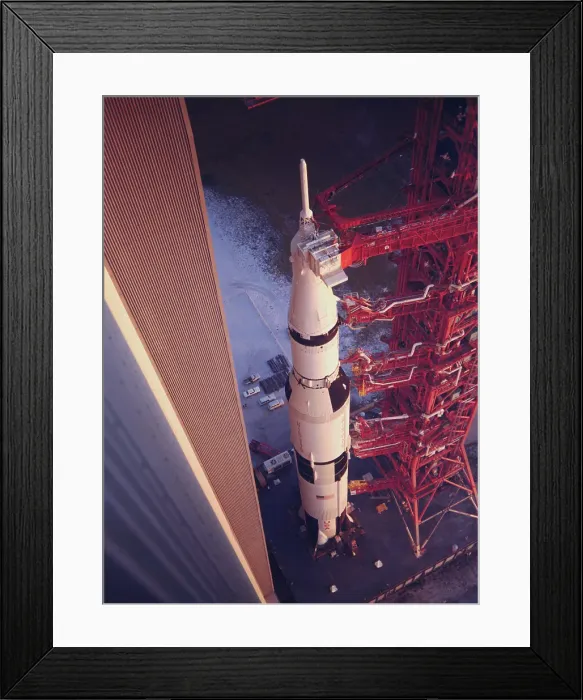Framed Print : Rocket and Mechanisms on Launch Pad Framed Print : Rocket and Mechanisms on Launch Pad