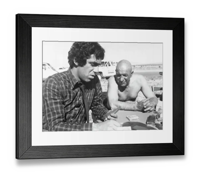 Framed Print : Telly Savalas and Elliott Gould Playing Cards Framed Print : Telly Savalas and Elliott Gould Playing Cards